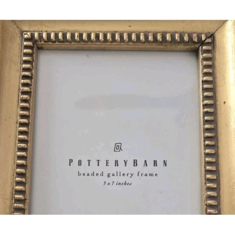 Pottery Barn Gold Beaded Gallery Frame 5x7 Vintage Antique Style Old Money